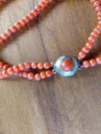 antieke bloedkoraal armband,dubbelrijig, Verzenden, Armband, Met edelsteen
