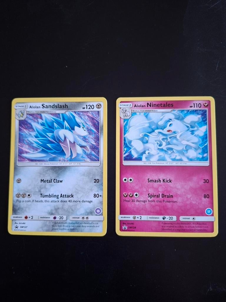 Alolan Sandslash en Alolan Ninetales PROMOS, Ophalen of Verzenden, Zo goed als nieuw, Meerdere kaarten