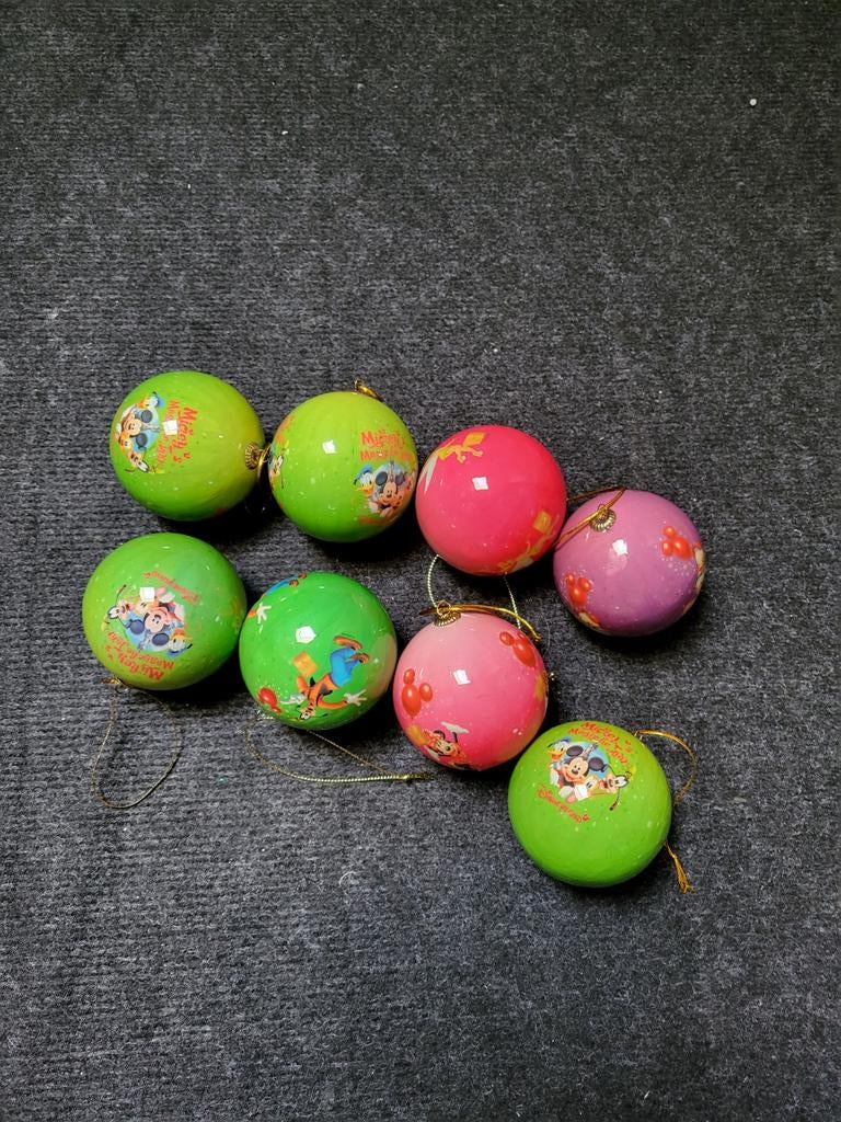 Set van 8 plastic disney kerstballen kerst, Diversen, Kerst, Ophalen of Verzenden, Nieuw