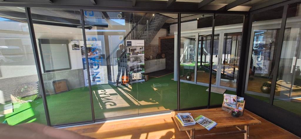 Glaswand met slot en sleutel, Gevelraam of Ruit, Gebruikt, Veiligheidsglas, 160 cm of meer