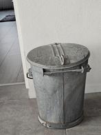Vintage metalen afvalemmer met deksel, Ophalen, Gebruikt, 20 tot 30 liter, Metaal