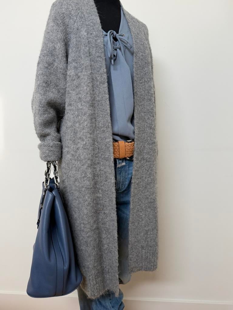 Josephine & Co oversized lang vest 60% alpaca wol grijs XL, Josephine & co, Verzenden, Maat 46/48 (XL) of groter, Onbekend