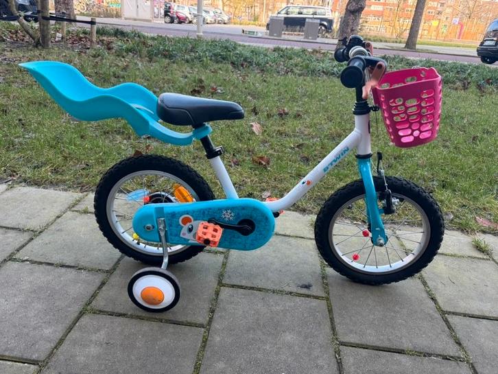 14" Kinderfiets meisjesfiets BTWIN ZGAN, Fietsen en Brommers, Fietsen | Kinderfietsjes, Zo goed als nieuw, Minder dan 16 inch