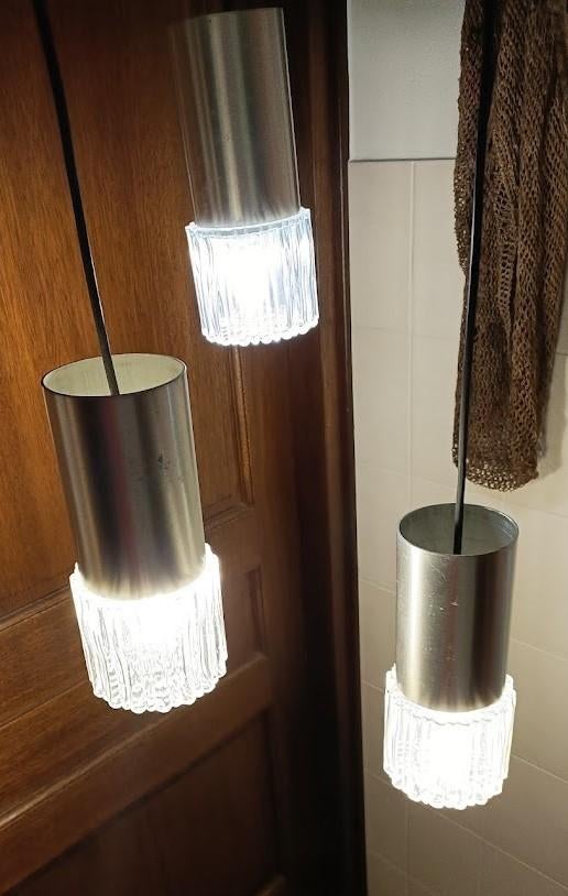 Vintage space age watervallamp Massive persglas alu (L30), Ophalen of Verzenden, Gebruikt, Glas, Space age,spoednik, vintage