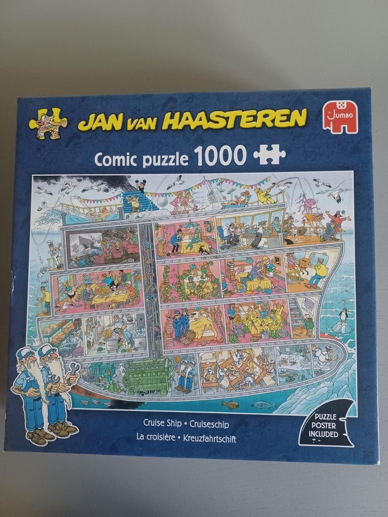 Jan van Haasteren Comic Puzzel 1000 stukjes Cruiseschip, Ophalen, 500 t/m 1500 stukjes, Gebruikt, Legpuzzel