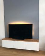 IKEA Besta TV Meubel +extra rustiek eiken blad (180x42x42), Ophalen, 150 tot 200 cm, Eikenhout, Zo goed als nieuw