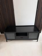 Zwart metalen TV meubel, Ophalen, 100 tot 150 cm, Zo goed als nieuw, Minder dan 100 cm