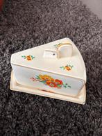 Vintage MOSA plateel aardewerk kaashouder met bloemmotief, Ophalen of Verzenden