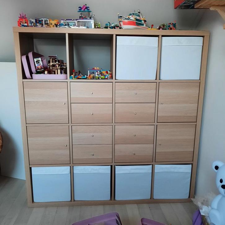 Ikea Kallax vakkenkast met inzetten, Huis en Inrichting, Kasten | Overige, Gebruikt, Ophalen