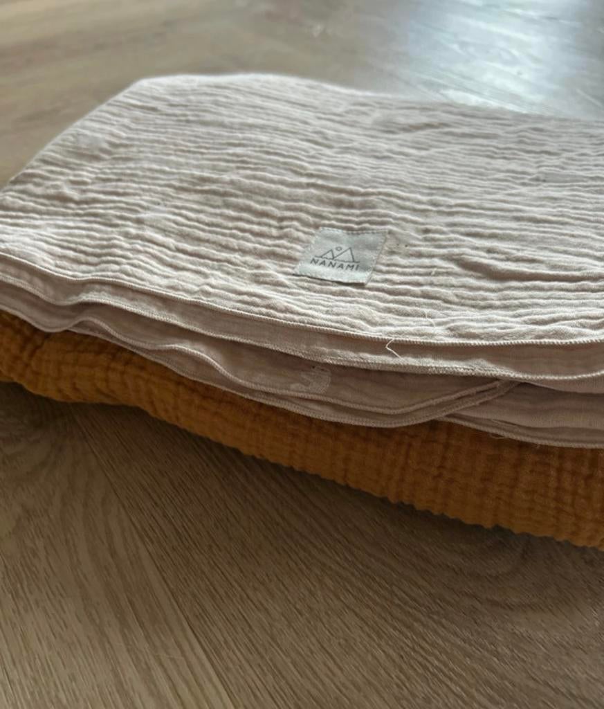 2 Ledikantlakens: Nanami & Cotton Baby, Gebruikt, Jongetje of Meisje, Beige, Overige typen