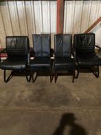 twee kleine en twee grote leren stoelen., Huis en Inrichting, Ophalen, Gebruikt, Zwart, Vier