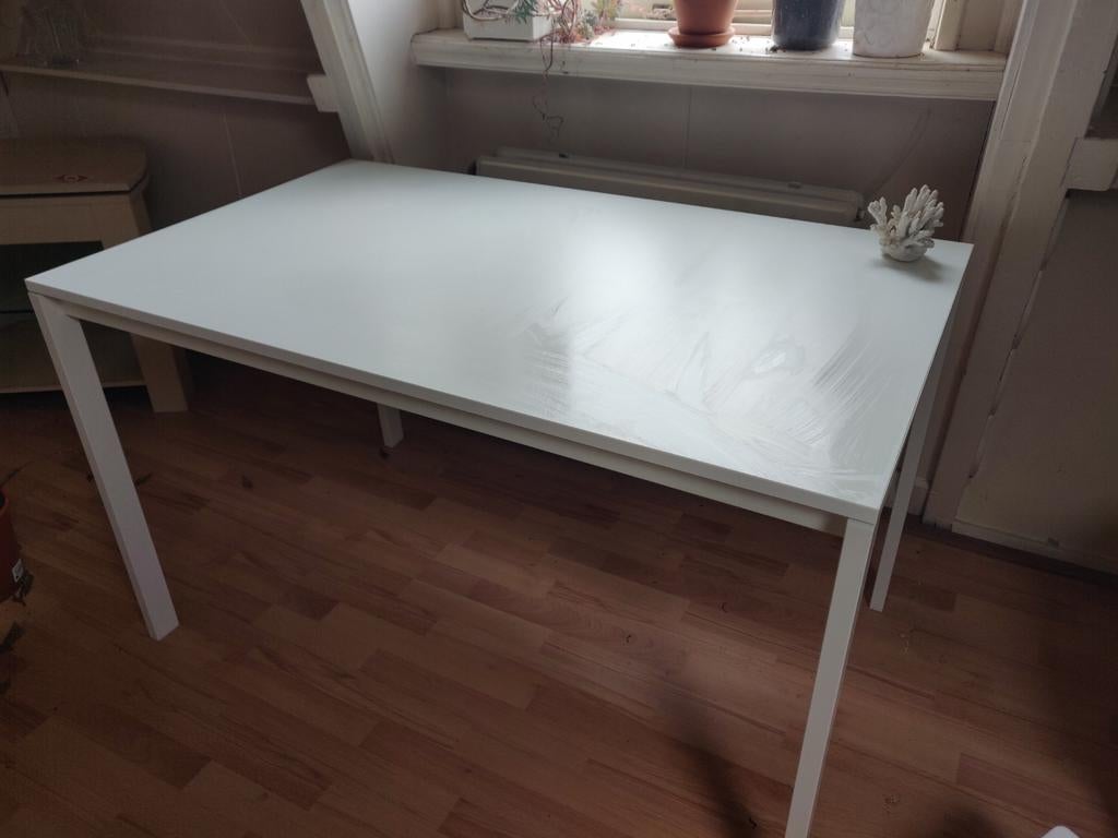 IKEA Melltorp Tafel / Bureau - Wit - 125x75 cm, Ophalen, Gebruikt, Hout, IKEA
