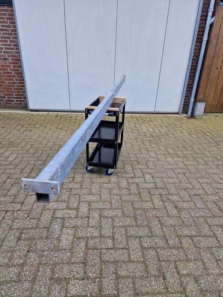 Stalen kokers 100x50mm lengte 3700mm gegalvaniseerd, Doe-het-zelf en Verbouw, Metalen, Ophalen of Verzenden, Gebruikt, IJzer