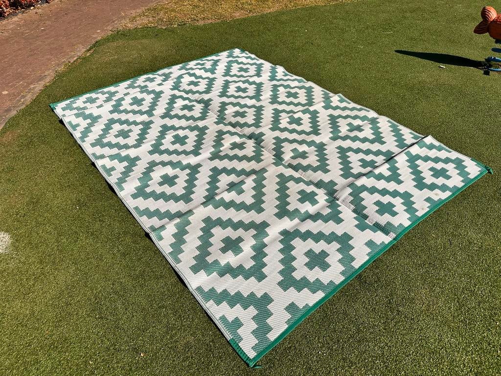 Safariat buitenkleed 270x200 cm - Groen/Wit, Ophalen, Zo goed als nieuw