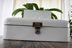 Emaille witte broodtrommel vintage retro, Ophalen of Verzenden