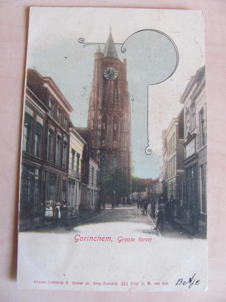 Gorinchem, Groote Toren, Verzamelen, Ansichtkaarten | Nederland, Ophalen of Verzenden, Voor 1920, Gelopen, Zuid-Holland