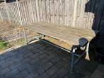 Robuuste tuintafel met steigerbuisframe, Ophalen, Gebruikt, Rechthoekig, Hout