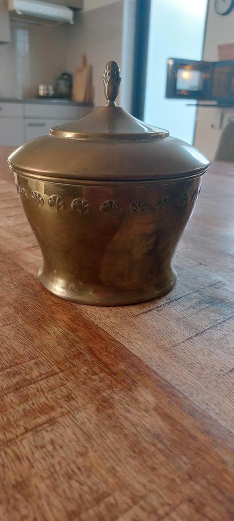 Antieke Koperen Tabaksdoos met Deksel, Antiek en Kunst, Antiek | Koper en Brons, Ophalen of Verzenden