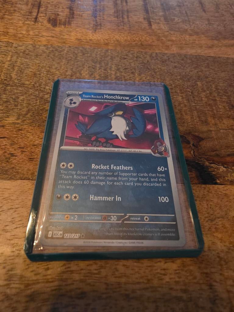 Honchkrow Pokémon Kaart - Team Rocket's Honchkrow, Ophalen of Verzenden, Zo goed als nieuw, Losse kaart
