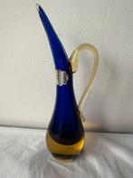 Murano Sommerso vaas blauw geel, Ophalen of Verzenden