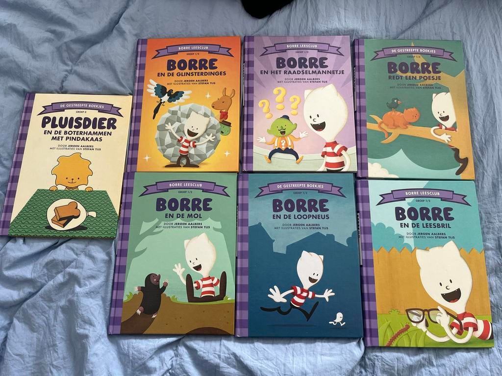 7 Borre boekjes: 1x groep 0, 6x groep 1/2 - Jeroen Aalbers, Ophalen of Verzenden, Zo goed als nieuw, Fictie algemeen