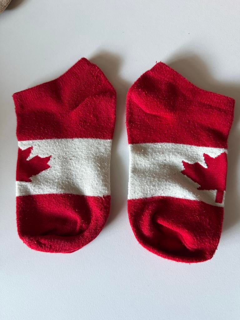 Canadese vlag sokken - Rood/Wit met esdoornblad, Sokken en Kniesokken, Overige maten, Ophalen of Verzenden, Gedragen