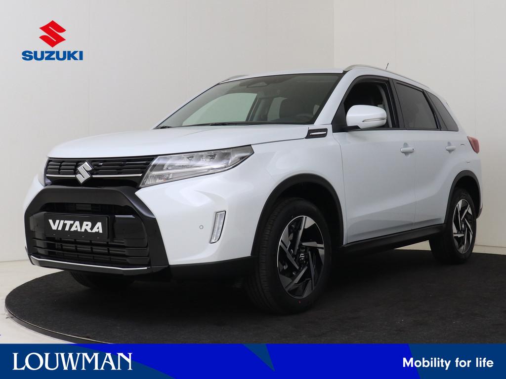 Suzuki Vitara 1.4 Boosterjet Style Hybrid Automaat | Navigat, Auto's, Suzuki, 12 maanden, Zwart, 4 cilinders, Wit