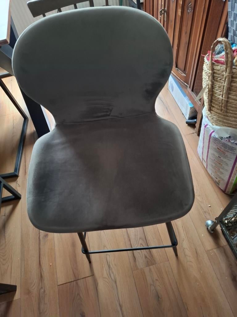 Grijze barstoel met voetsteun, Ophalen, Gebruikt, Met voetsteun, 60 tot 90 cm