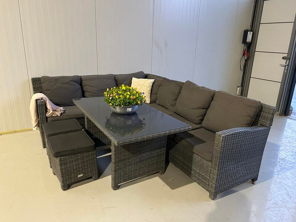 Garden Impressions Dining Loungeset - Goede staat, Tuin en Terras, Tuinsets en Loungesets, 5 zitplaatsen, Gebruikt, ., Bank