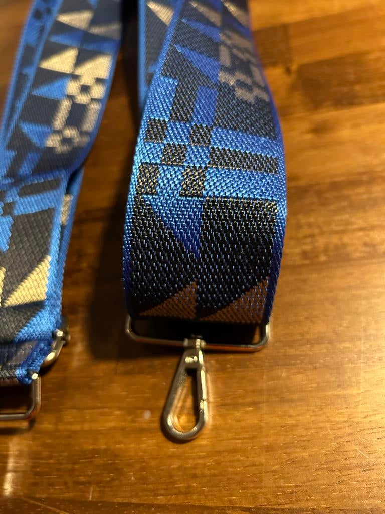 Nieuwe Tassenriem Blauw Geometrisch Patroon Verstelbaar, Sieraden, Tassen en Uiterlijk, Tassen | Schoudertassen, Ophalen of Verzenden