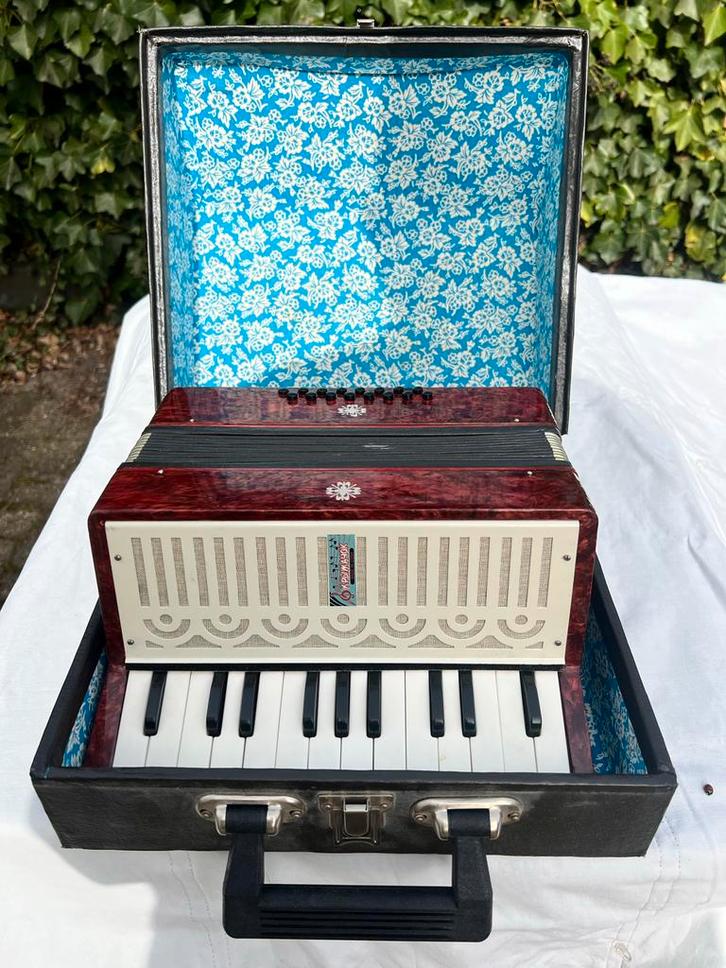 Vintage Accordeon USSR - KRYZHAKOK - Met Koffer, Muziek en Instrumenten, Accordeons, Gebruikt, Toetsaccordeon, Overige formaten