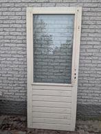 Hardhouten Buitendeur met Glaspaneel, Ophalen, Gebruikt, 80 tot 100 cm, Buitendeur