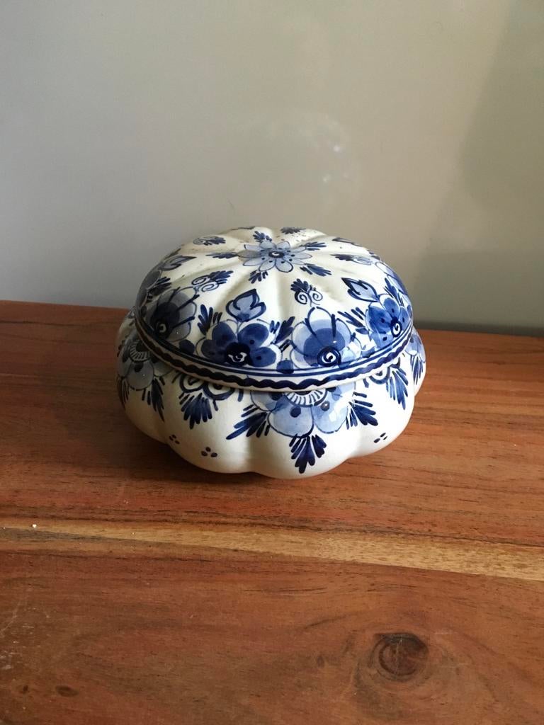 Delfts Blauw Pompoen Doosje - Handbeschilderd, Ophalen of Verzenden