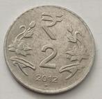 2 Rupees 2012 India Oude Misslag Munt Rand Error Fehlprägung, Ophalen of Verzenden, Zuid-Azië
