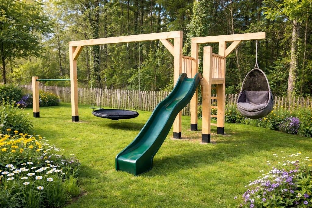 Douglas Schommel 150x150mm  Speeltoren Glijbaan Geplaatst, Ophalen, Nieuw, Schommel