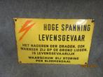 emaille bord hoogspanning, Ophalen of Verzenden, Gebruikt, Reclamebord
