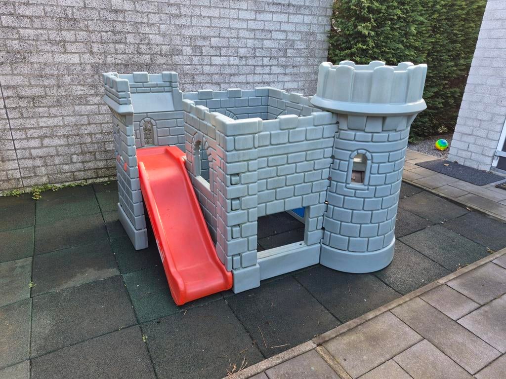Little Tikes speelkasteel met glijbaan en klimtoren, Ophalen, Gebruikt, Glijbaan