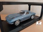 Chevrolet Corvette Stingray 1963 lightblue metall Norev 1:18, Auto, Norev, Ophalen of Verzenden, Norev