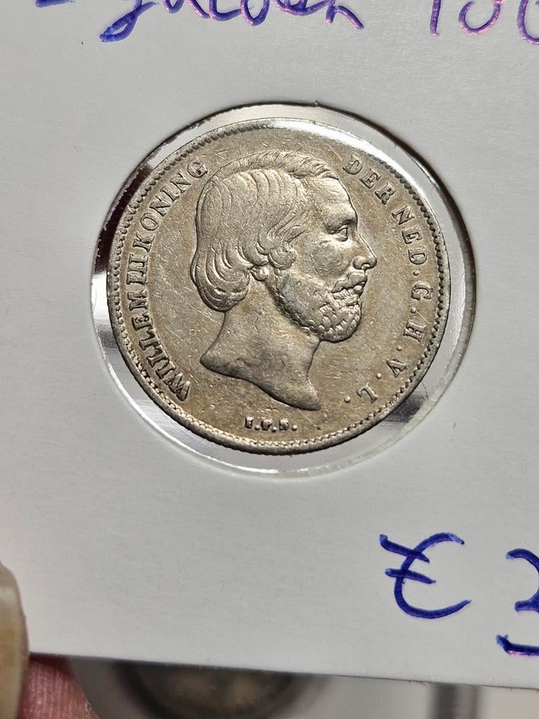 Halve gulden 1860 Nederland, Postzegels en Munten, Munten | Nederland, ½ gulden, Koning Willem III, Verzenden, Zilver