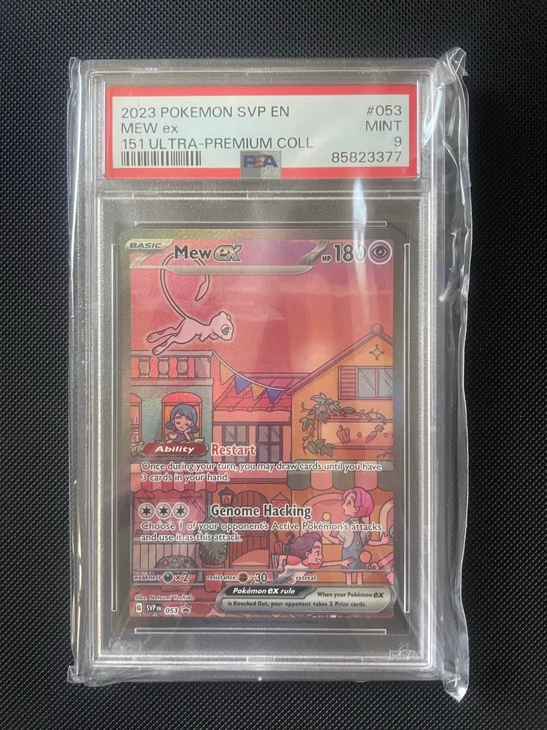 Mew ex 151 Ultra-Premium Collection PSA 9 MINT Pokémon Kaart, Ophalen of Verzenden, Zo goed als nieuw, Losse kaart