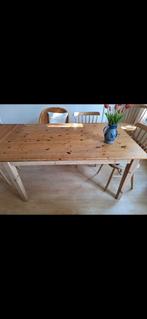 Grenen eettafel 90x140 cm ( 190 cm) met verlengstuk, Gebruikt, 100 tot 150 cm, Vijf personen of meer, Grenenhout