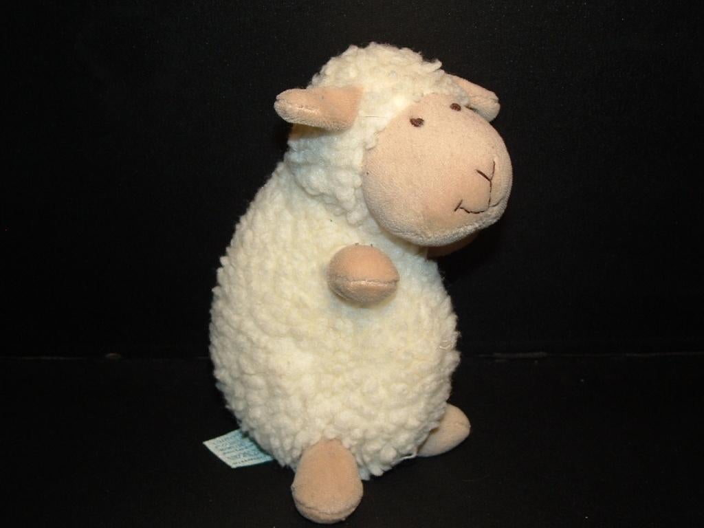 UNITOYS KNUFFEL & CO SCHAAP WOLLIG WIT MET BEIGE VELOURS, Kinderen en Baby's, Speelgoed | Knuffels en Pluche, Ophalen of Verzenden
