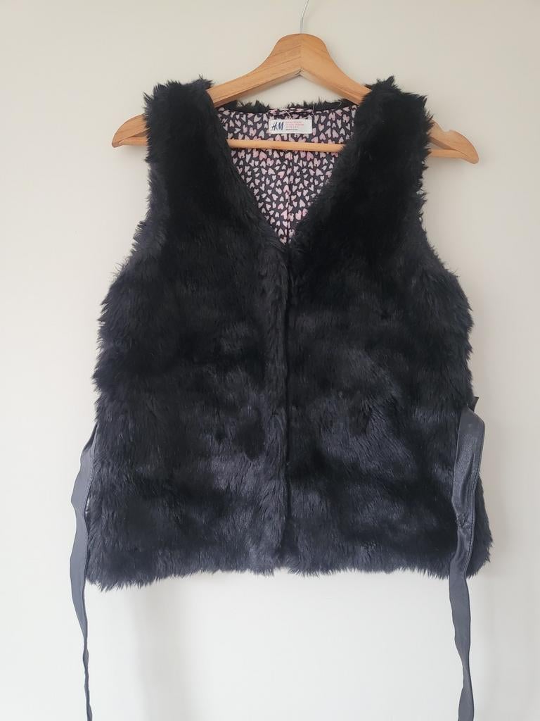 H&M Zwart Imitatiebont Gilet Maat 158, Ophalen, Gebruikt, H&M