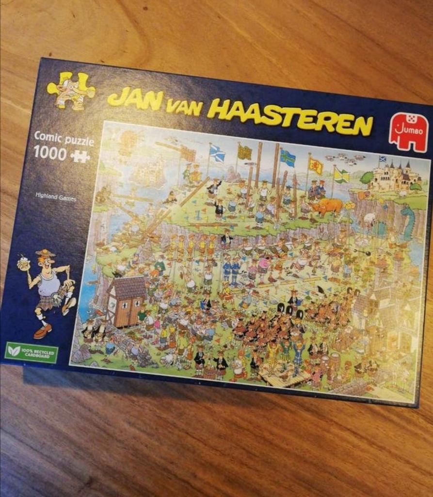 Van Haasteren puzzel Highland games, 1000 stukjes, Ophalen of Verzenden, 500 t/m 1500 stukjes, Zo goed als nieuw, Legpuzzel