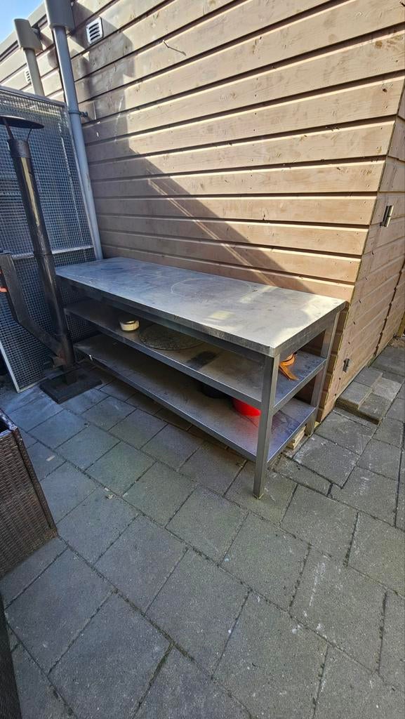 RVS tafel 200x70x90 cm, Huis en Inrichting, Tafels | Eettafels, Ophalen of Verzenden