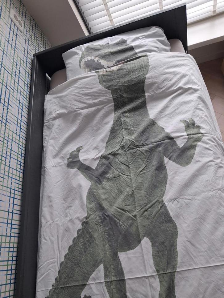 Snurk T-Rex Dino Dekbedovertrek 1 Persoons, Huis en Inrichting, Slaapkamer | Beddengoed, Dekbedovertrek, Eenpersoons, Ophalen of Verzenden