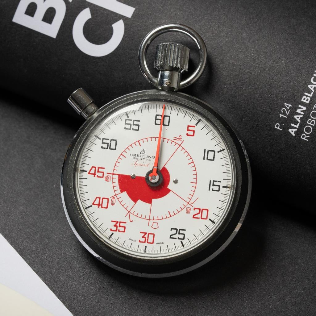 Vintage Breitling Geneve Sprint Stopwatch, Zakhorloge, Staal, Breitling, 1960 of later