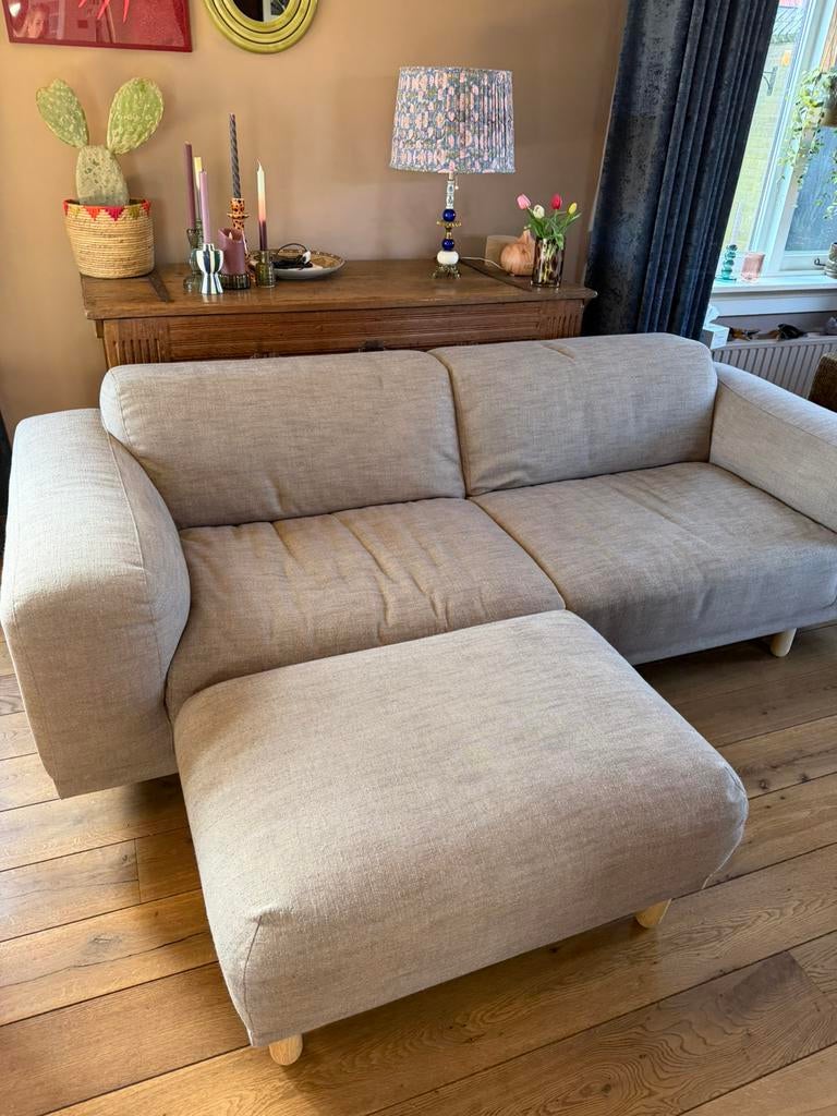 Sissy-Boy bank en hocker; mooi en comfortabel!, Ophalen, Driepersoons, 75 tot 100 cm, Zo goed als nieuw