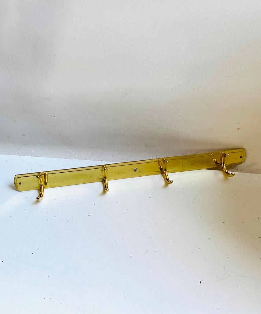 Messing wandkapstok , jaren 80, Wandkapstok, Gebruikt, Onbekend, Ophalen of Verzenden