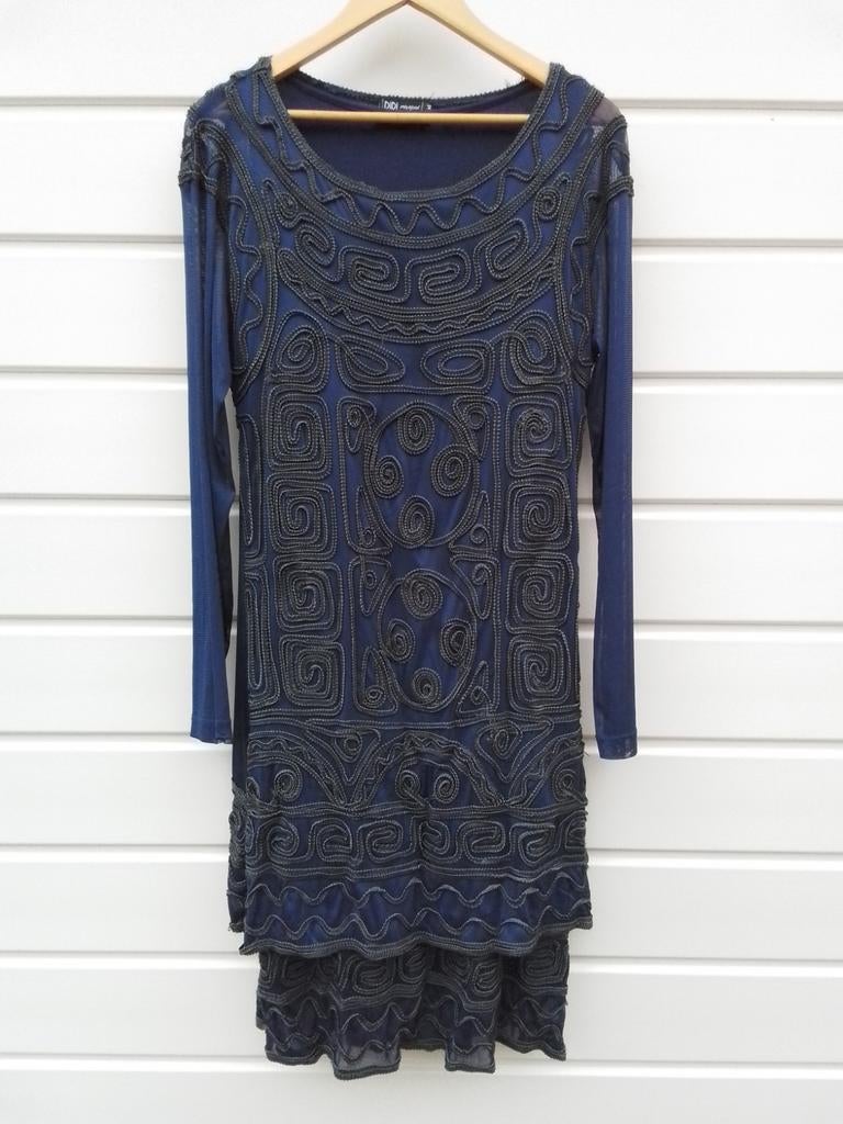 Didi jurk XL blauw jaren dertig style, Kleding | Dames, Jurken, Blauw, Maat 46/48 (XL) of groter, Didi, Ophalen of Verzenden